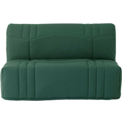 Banquette BZ DREAM - Tissu 100% Coton vert foret - Couchage 140x190 cm - Confort moelleux
