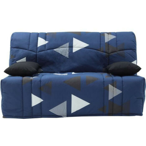 Banquette BZ DREAM - Tissu 100% Coton bikini bleu - Couchage 140x190 cm - L145 x P100 x H90 cm