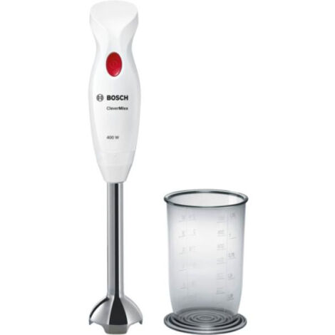 Mixeur Electrique plongeant CleverMixx MSM24100 - BOSCH - 400W - Pied détachable inox - 1 vitesse - Bol - Blanc (1/5)