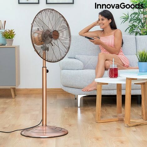 Ventilateur Sur Pied INNOVAGOODS Copper Retro 55W 3 Vitesses D40cm ventilateur-sur-pied-innovagoods-copper-retro-55w-3-vitesses-d40cm