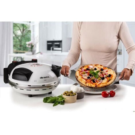 Four a Pizza  électrique ARIETE - 918 - Blanc - Pierre réfractaire - 1200W - Diametre 33cm - Température max 400°C