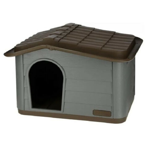 KERBL - Maison extérieure pour chats - 60 x 51 x 41 cm - Gris et marron - Plastique (1/4)