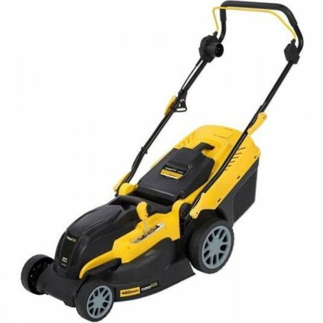 Tondeuse a Gazon   Gazon Électrique POWERPLUS POWXG6281 - 2000W, 420mm Ø, Ramassage, Mulching, Éjection Arriere