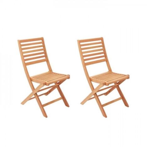 Lot de 2 chaises de jardin pliantes en Acacia FSC - 57 x 46,5 x 90 cm (1/5)