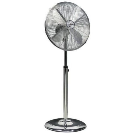 Ventilateur sur pied chromé 40cm 50W - ARIZONA - 3 vitesses oscillant (1/2)