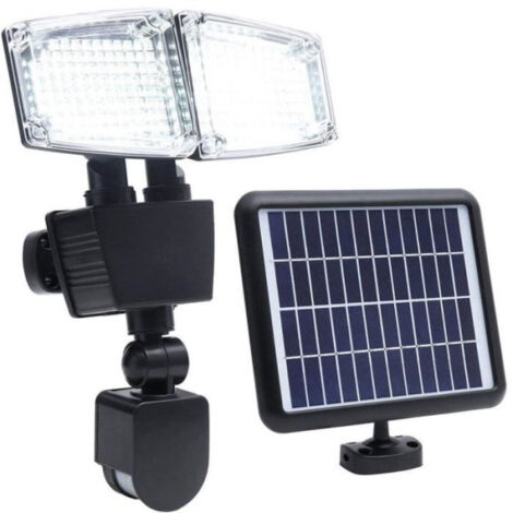 Projecteur solaire 2 tetes LED Douglas H23cm avec détecteur de mouvement - LUMI JARDIN (1/2)