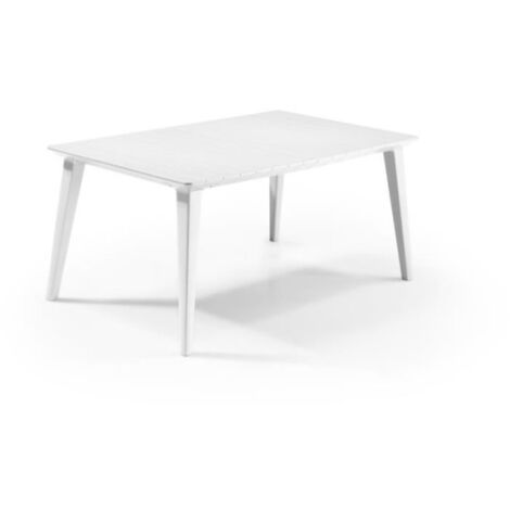 Allibert – Table de jardin rectangulaire en résine blanche – 6 places – Dimensions 157x98x74 cm – Résistante aux intempéries et à la rouille (1/5)