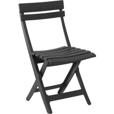 Chaise pliante Miami - GRILL ME - Anthracite - Résistante aux intempéries et facile a ranger (1/5)