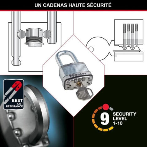 Cadenas de securité en acier laminé pour verrouillage Master Lock(MD) série 3 main image 0