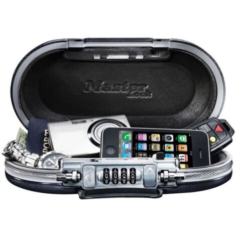 Mini Coffre-fort Portable - MASTER LOCK - 5900EURD - Avec Câble - Combinaison - Noir (1/5)