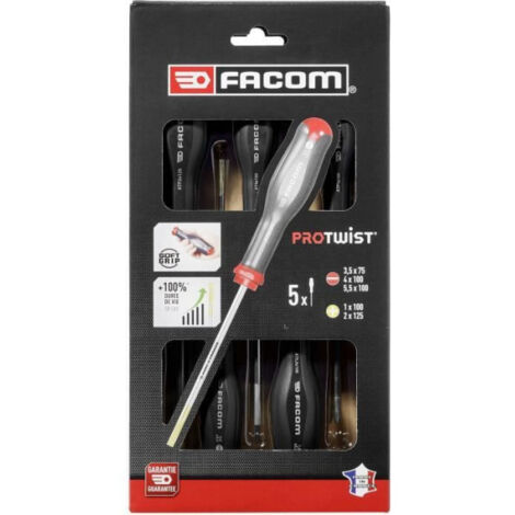 Coffret Tournevis Protwist FACOM - AT.5PB (3 Fente + 2 Prozidriv) (1/2)