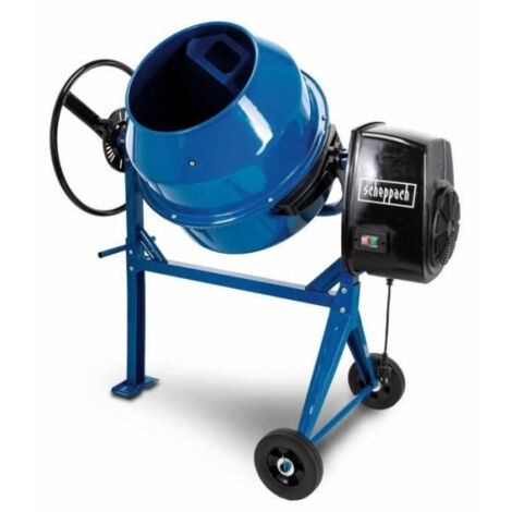 Scheppach – Bétonnière électrique 125L – Tambour renforcé pour béton armé – Roues pour déplacement – Ventilation double pour performance - MIX125