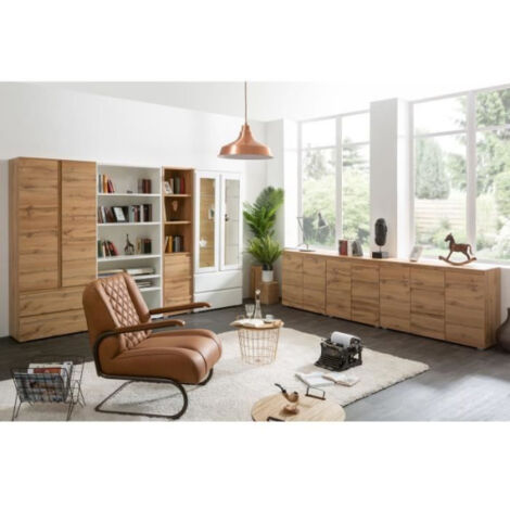Armoire IMAGE 7 - Décor chene - 2 portes + 2 tiroirs - L80 x H191 x P40 cm (1/5)