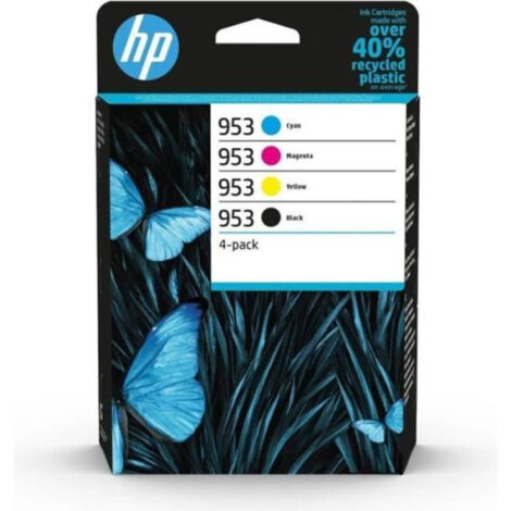 HP 953 Pack de 4 cartouches d'encre noire, cyan, jaune et magenta authentiques (6ZC69AE) pour HP OfficeJet Pro 7700/8200/8700 (1/5)