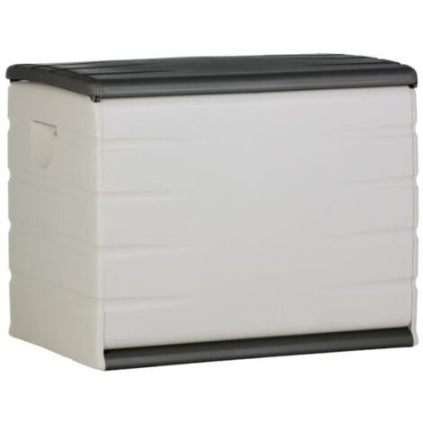 Coffre de rangement PLASTIKEN 260L - Intérieur/Extérieur Fonctionnel et Esthétique - Cadenassable avec Roulettes - 80 x 61 x (1/2)