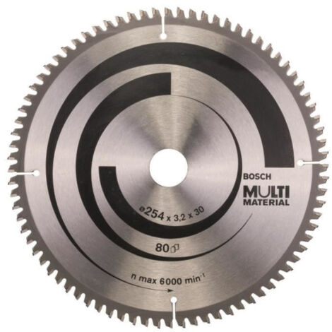 Lame de scie circulaire BOSCH 254 x 30 x 3,2 mm (80 dents) - Multimatériaux (1/2)