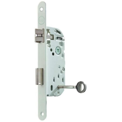 Serrure a encastrer a clé - YALE - Y75R-A40/B/SC - Axe 40 mm, coffre 135 mm - Certifié NF Niveau 2 - Blanc, Gâche et Clé inc (1/5)