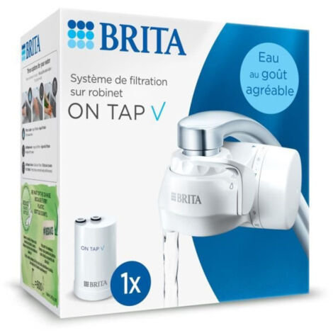 Systeme filtration a eau BRITA - ON TAP - Jusqu'a 4 mois d'eau filtrée - 3 modes d'utilisations - 5 adaptateurs inclus