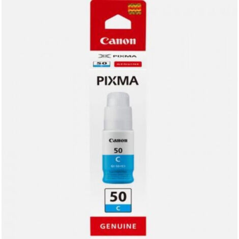 Bouteille d'encre - CANON - GI-50C - Cyan - Compatibilité PIXMA MegaTank - (3403C001)