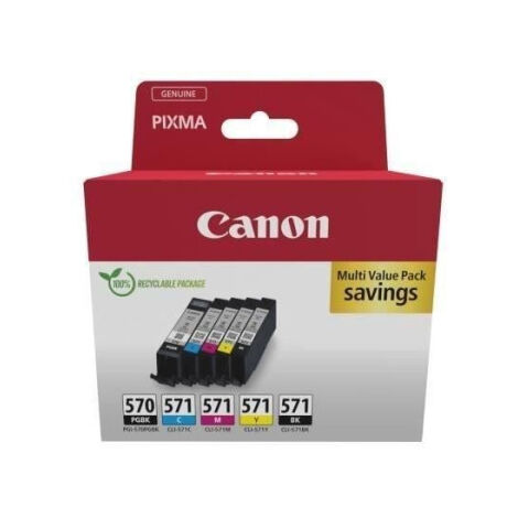Multipack cartouches d'encre - CANON - PGI-570 Noir + CLI-571 Noir/Cyan/Magenta/Jaune (1/3)