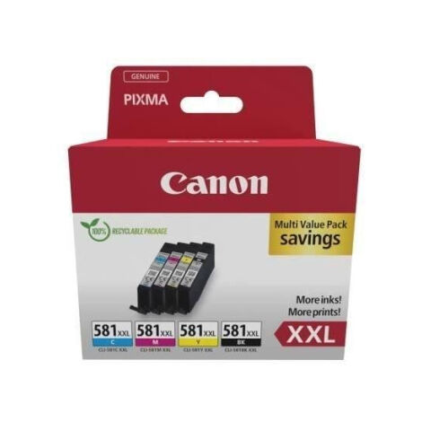 Cartouches d'encre CANON CLI-581XXL Noir/Cyan/Magenta/Jaune - Multipack 4 couleurs