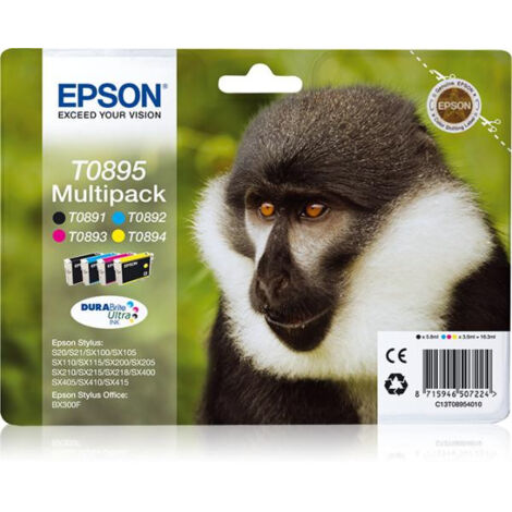 EPSON Multipack T0895 - Singe - Noir, Cyan, Magenta, Jaune (C13T08954020) (1/2)