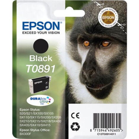 EPSON Cartouche d'encre T0891 Noir - Singe (C13T08914011) (1/2)