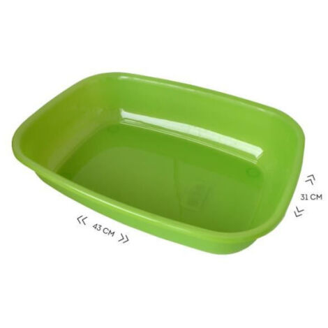 AIME Bac a litiere sans rebord - Bords arrondies - 43 x 31 x 10 cm - Pour chat
