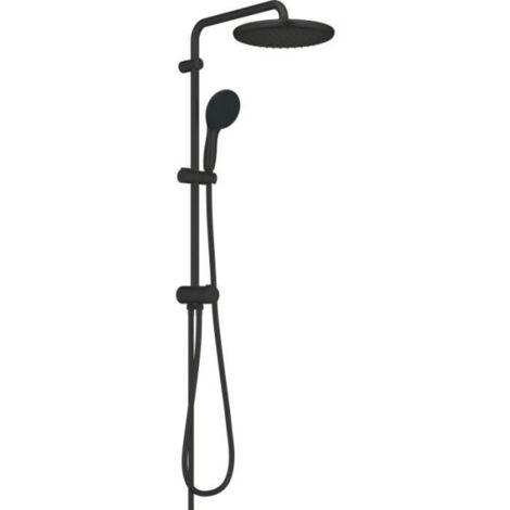 Grohe – Colonne de douche sans robinetterie – Noir mat – Douche de tête 25 cm avec 2 jets – Flexible 1,25 m – Économie d'eau - 266802431