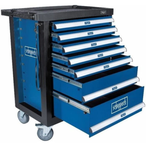 Scheppach – Servante d'atelier roulante 70 outils – 7 tiroirs – Châssis robuste – Roues mobiles pour déplacement facile – Charge maximale élevée - TW1100