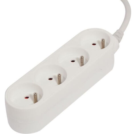 CHACON Bloc Multiprise Rallonge 4 Prises 16A 5m Blanc Sur