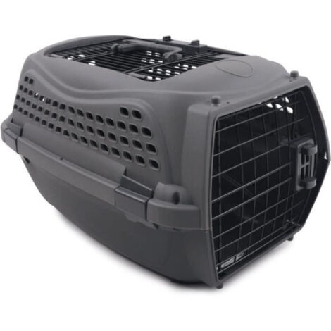 Caisse de transport pour chat M.PETS ECO GIRO - Cage en plastique - Taille S - Gris (1/5)