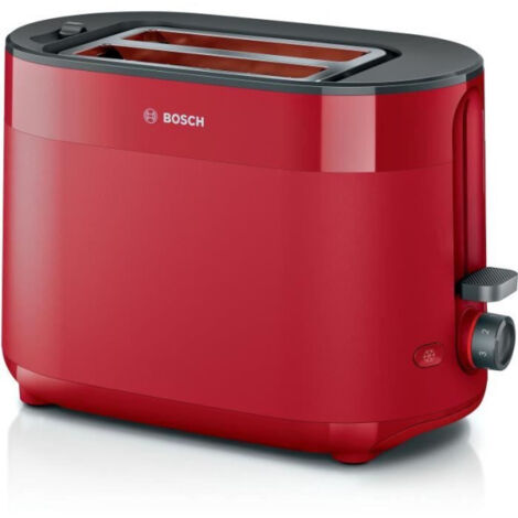 Grille Pain - Toaster Electrique - BOSCH - TAT2M124 MyMoment - Rouge - 2 tranches - centrage automatique du pain - fonctions décongélation et réchauff (1/5)