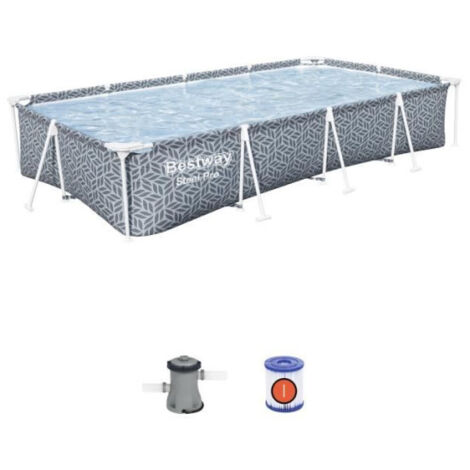 Bestway – Piscine hors sol tubulaire 366 x 201 x 66 cm – Structure acier traité corrosion – Liner Duraplus 3 couches – Inclus épurateur Flowclear (1/5)