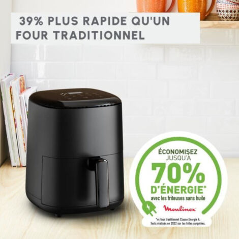 Friteuse Sans Huile Moulinex Easy Fry Compact 3L - 4 Personnes, EZ145820, Noir
