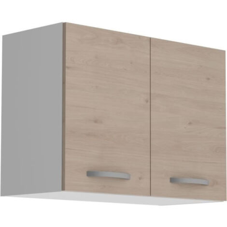 OSLO Meuble haut 2 portes - Décor Chene Jackson - L 80 x P 36 x H 58 cm (1/5)