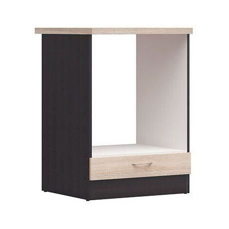 JUNONA Meuble bas four 60 cm - Plan de travail - Chene sonoma (1/2)