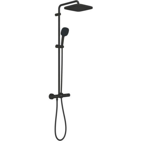 Grohe – Colonne de douche thermostatique avec mitigeur – Finition noire mate – Douche de tête 25cm – Pommeau 11cm – Flexible 1,75m – Économie d'eau - 266962431 (1/3)
