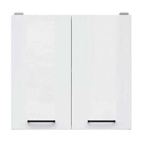 JUNONA Meuble haut 60 cm - 2 Portes - Blanc brillant (1/4)