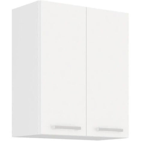 ATLAS Meuble haut 2 portes - Décor blanc - L60 x P31 x H72 cm (1/4)