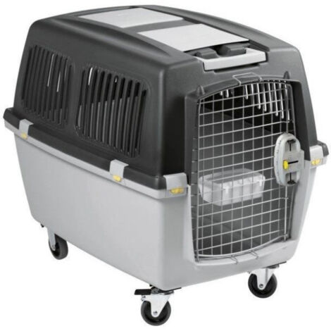 DOGI Hunde-Transportbox Hunde Katzen Box Haustier-Tragbox Hundebox, mit Gitterklappe/Tür vorne, mit Luftlöchern