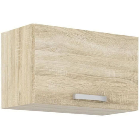 Meuble hotte porte basculante - Décor chene sonoma - L 60 x 31,6 x H 36 cm - LASSEN (1/5)