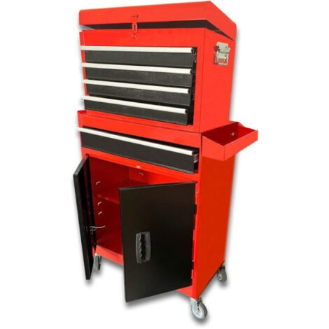 Defpro – Servante d'atelier roulante 7 tiroirs en métal – Charge maximale 45 kg – Dimensions H103 x L52 x P29 cm – Bac de rangement amovible