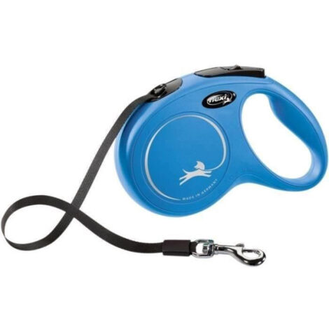Laisse enrouleur FLEXI New CLASSIC - Taille M - 5m - Bleu pour chien jusqu'a 25kg (1/3)