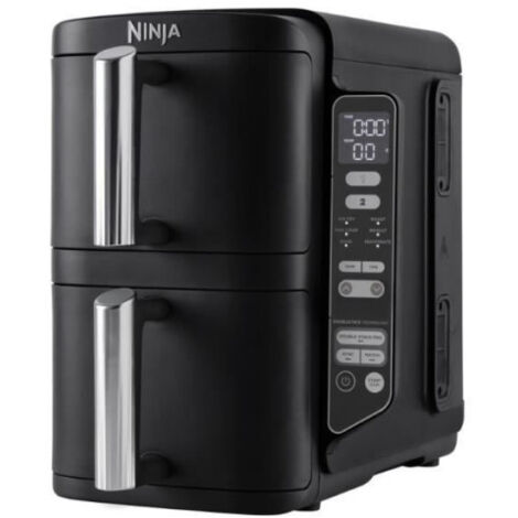 Ninja – Friteuse sans huile 7,6L 2470W – Double tiroir empilable – 6 programmes de cuisson – Compacte pour petites cuisines - SL300EU