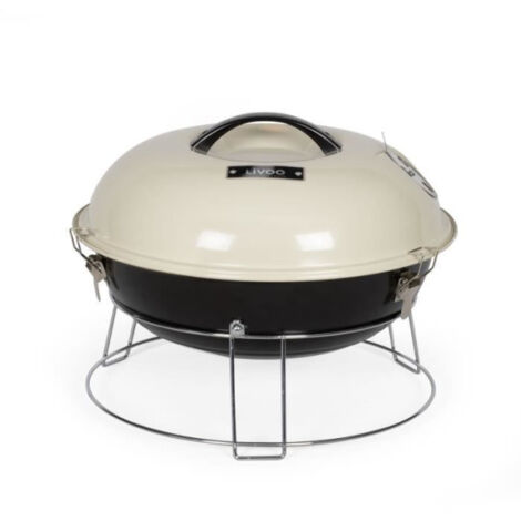 Barbecue a charbon portable - LIVOO - DOC301 - ø34 cm - Grille chromé - Hauteur 18 cm - Poignées - Loquets de sécurité (1/5)