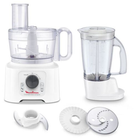 Moulinex – Robot multifonction 800 W compact – Design élégant blanc – Préparation rapide de plats – Idéal pour cuisine moderne - FP542111