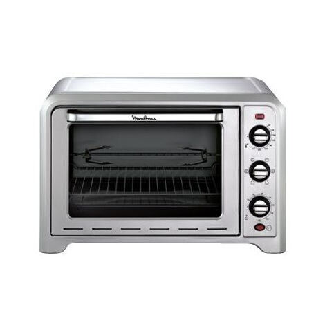 Moulinex – Mini four grill 39 litres – Puissance 2 kW – Design argent – Cuisson, rôtissage et grillade – Compact pour petites cuisines - OX485E10