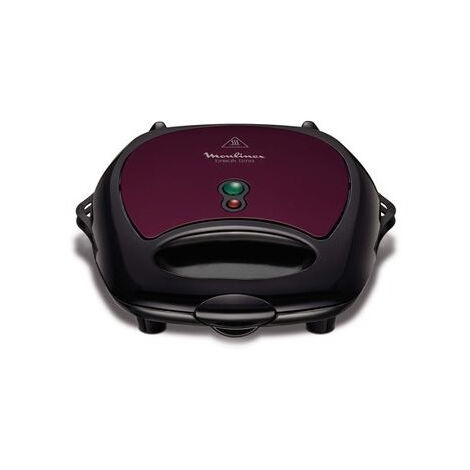 Moulinex SJ615612 Break Time - Croque-gaufres - 700 Watt - noir / prune