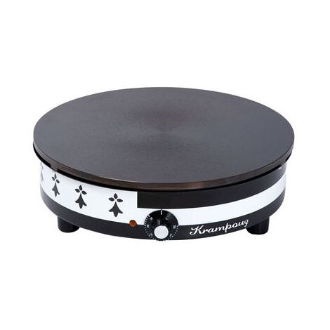 Crêpière électrique 3000 W – Noir et blanc – Plaque antiadhésive – Pour crêpes et galettes – Usage professionnel – Krampouz